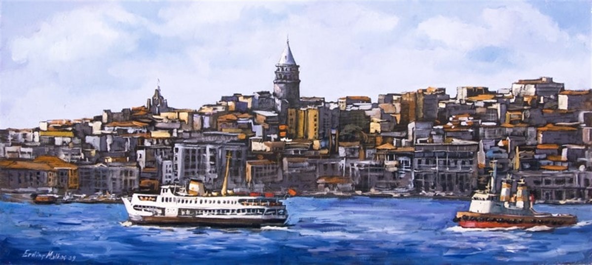 Haliç ve Galata Kulesi - Kanvas Tablo