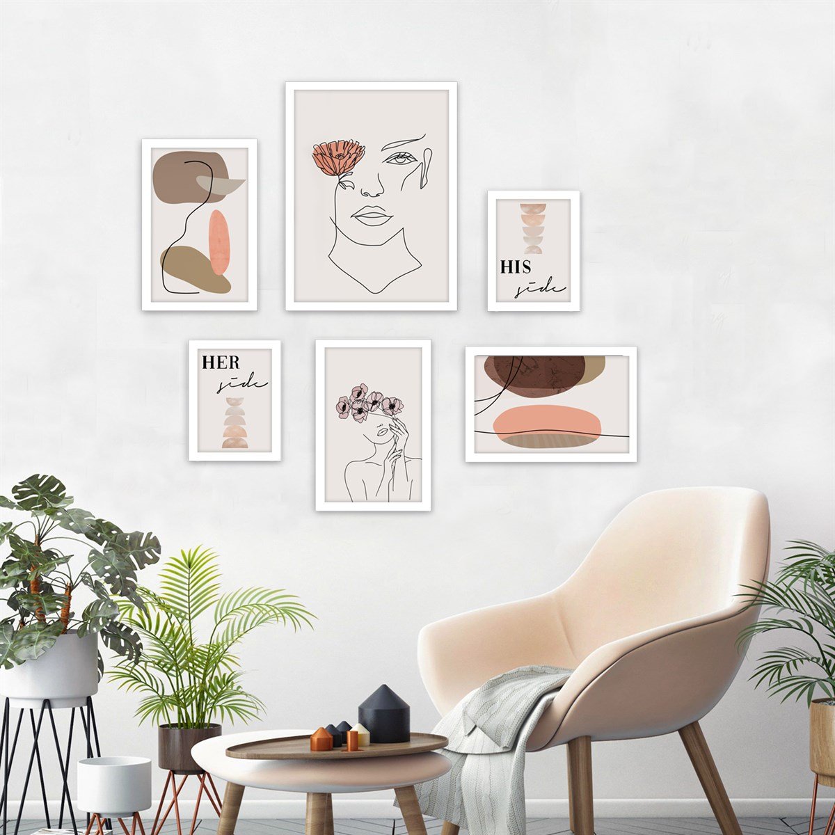 Her His Side Çerçeveli Poster SetiPosterlerTablolife.com