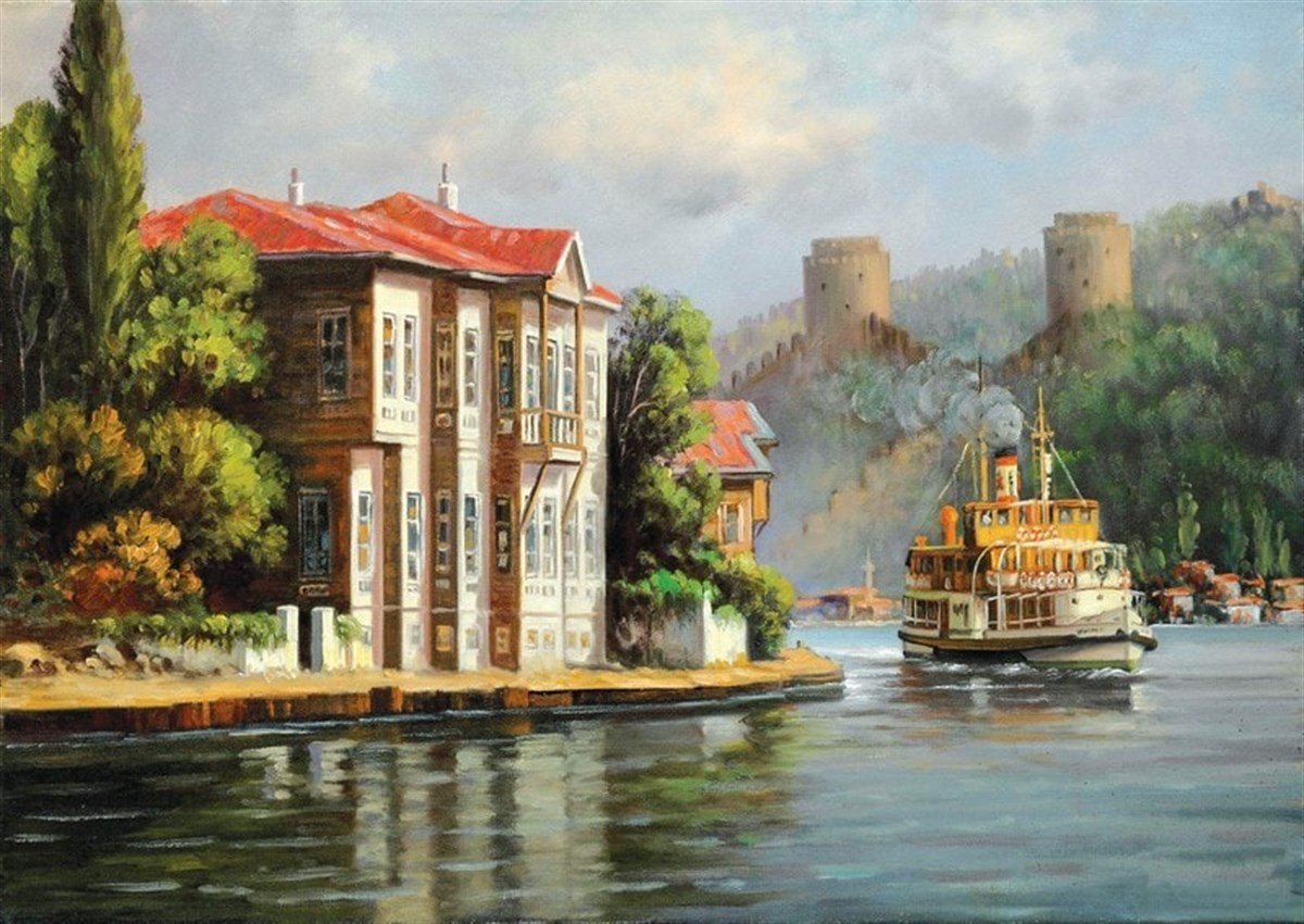 Hisardaki Yalı - Kanvas Tablo