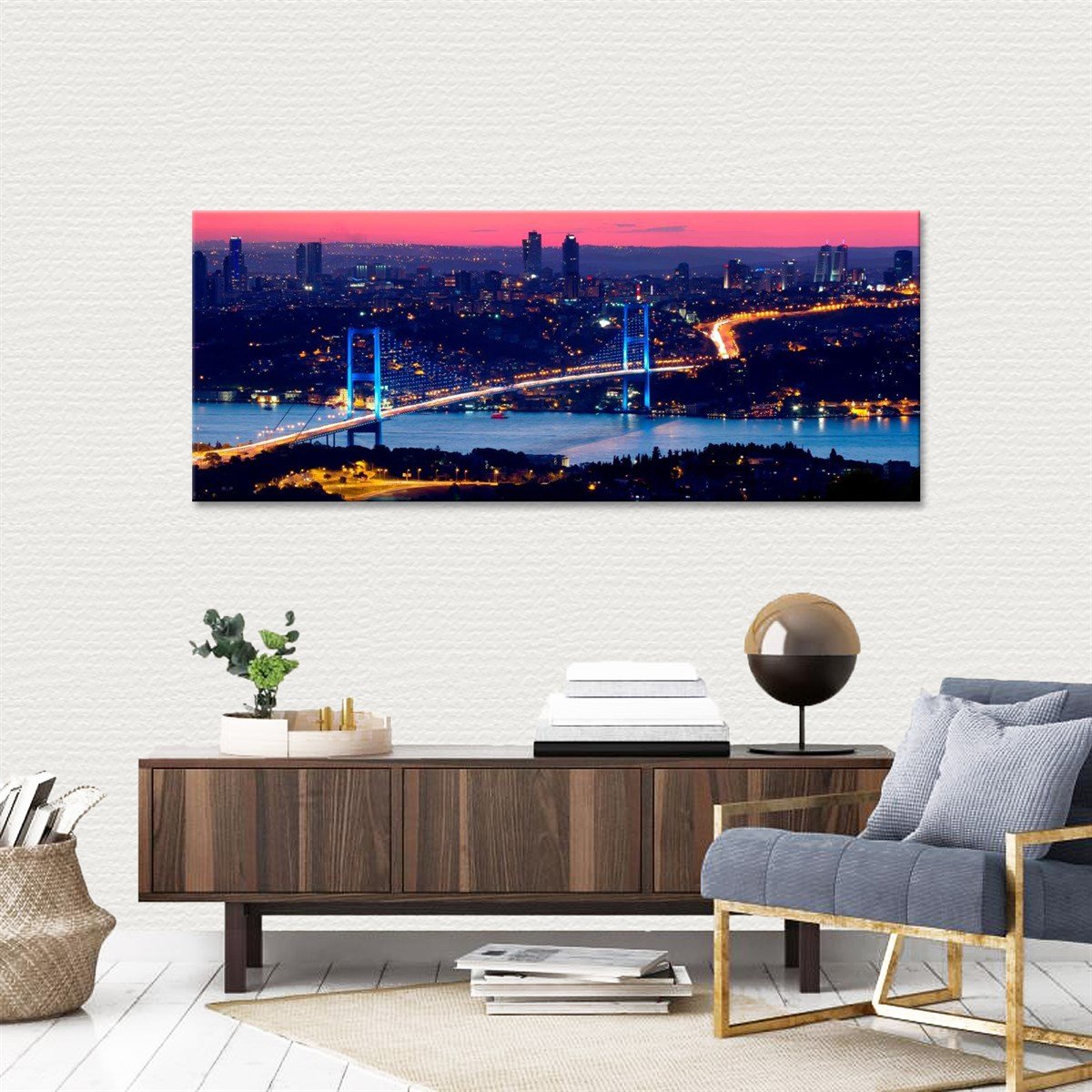 İstanbul'da Gece Kanvas TabloŞehir TablolarıTablolife.com