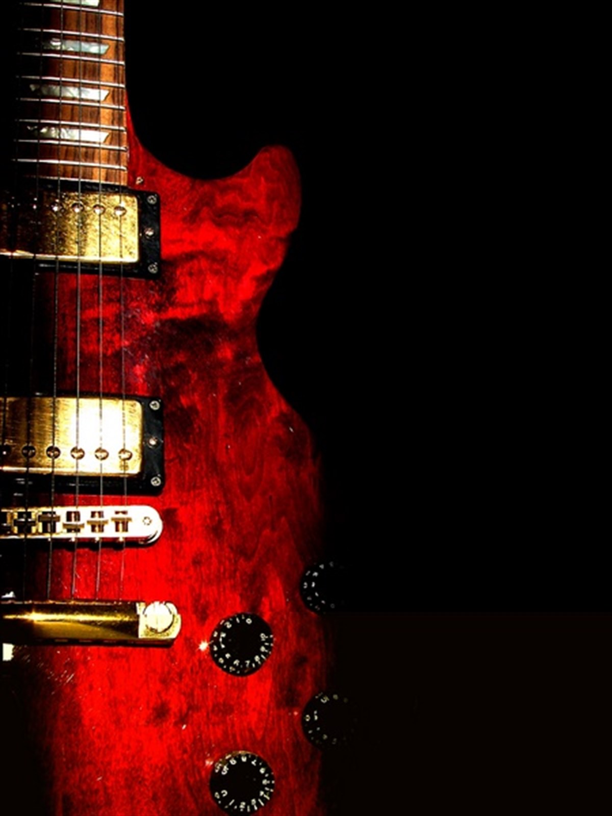 •	Kırmızı Elektro Gitar - Kanvas Tablo