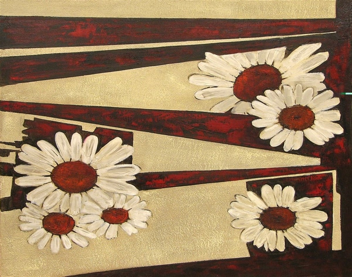 Kırmızı Papatyalar - Kanvas Tablo