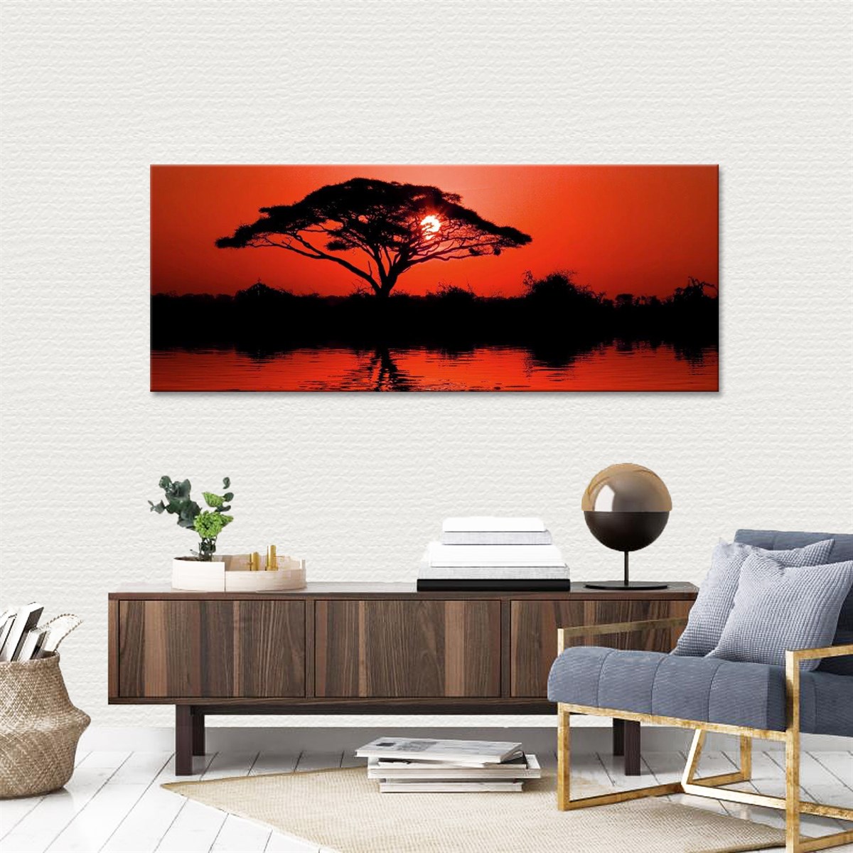 Kızıl Güneş Kanvas TabloManzaraTablolife.com
