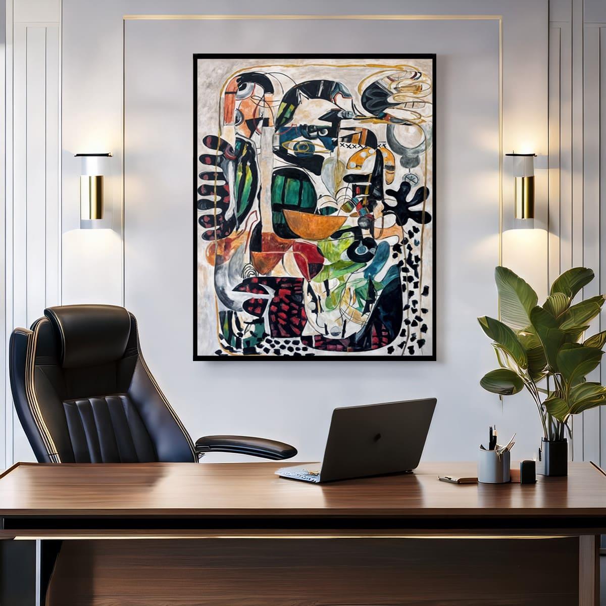 Kübizm Yağlı Boya Dokulu TabloYağlı Boya Dokulu Soyut TablolarTablolife