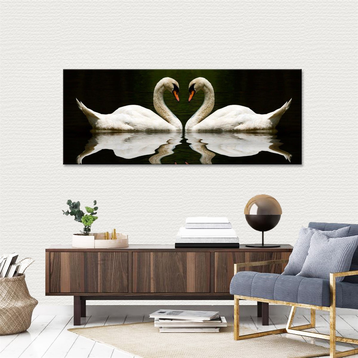 Kuğu Gölü Kanvas TabloHayvanTablolife.com