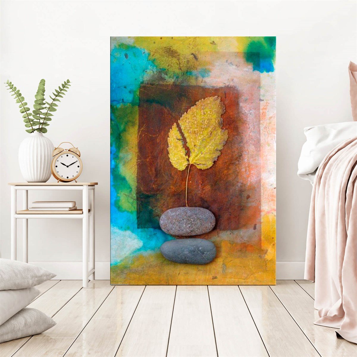 Kuru Yaprak ve Taşlar - Büyük Boy Kanvas TabloBüyük Boy Kanvas TablolarTablolife.com
