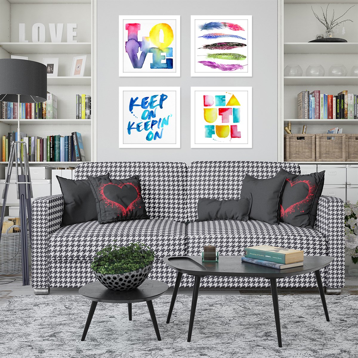 Love Beautiful Çerçeveli Poster SetiPosterlerTablolife.com