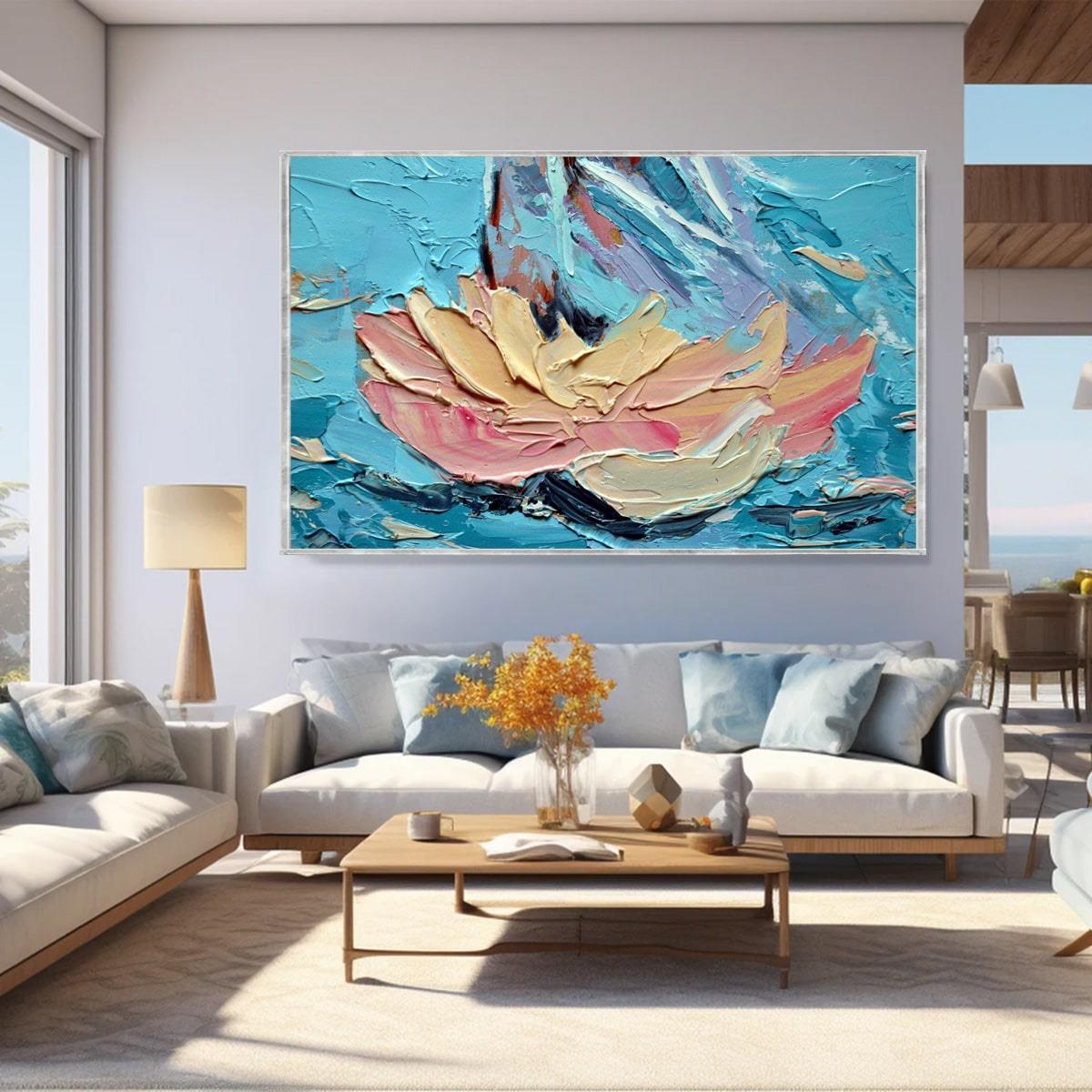 Mavi Pembe 3D Yoğun Yağlı Boya Tablo3D Yoğun Yağlı Boya TablolarTablolife