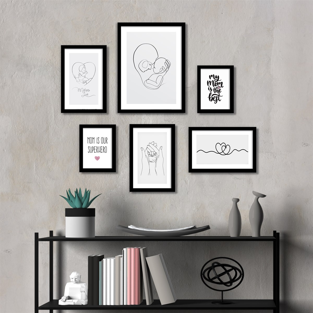 Mom İs Our Superhero Çerçeveli Poster SetiPosterlerTablolife.com