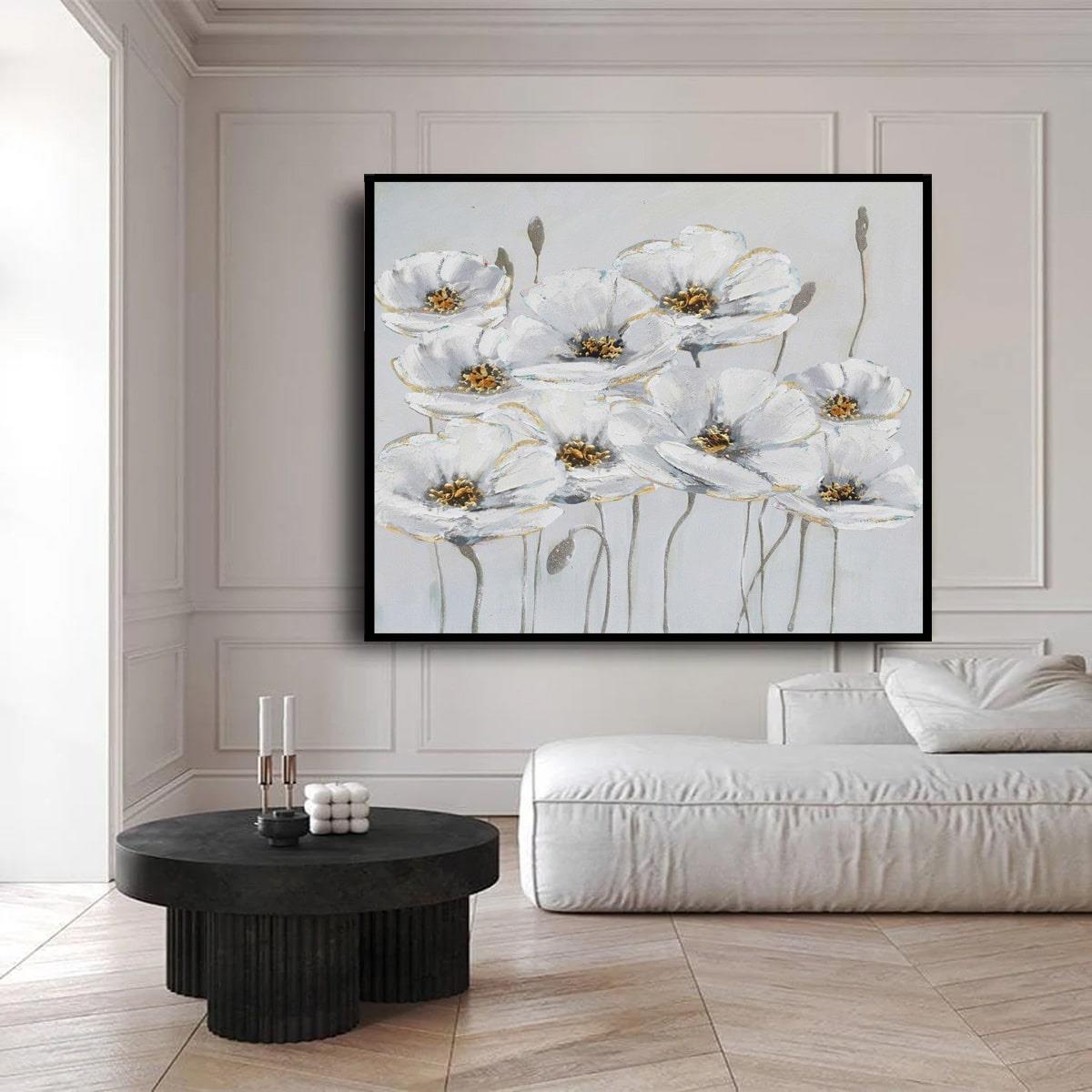 Nove Fiori Yağlı Boya Dokulu TabloYağlı Boya Dokulu Çiçek TablolarıTablolife