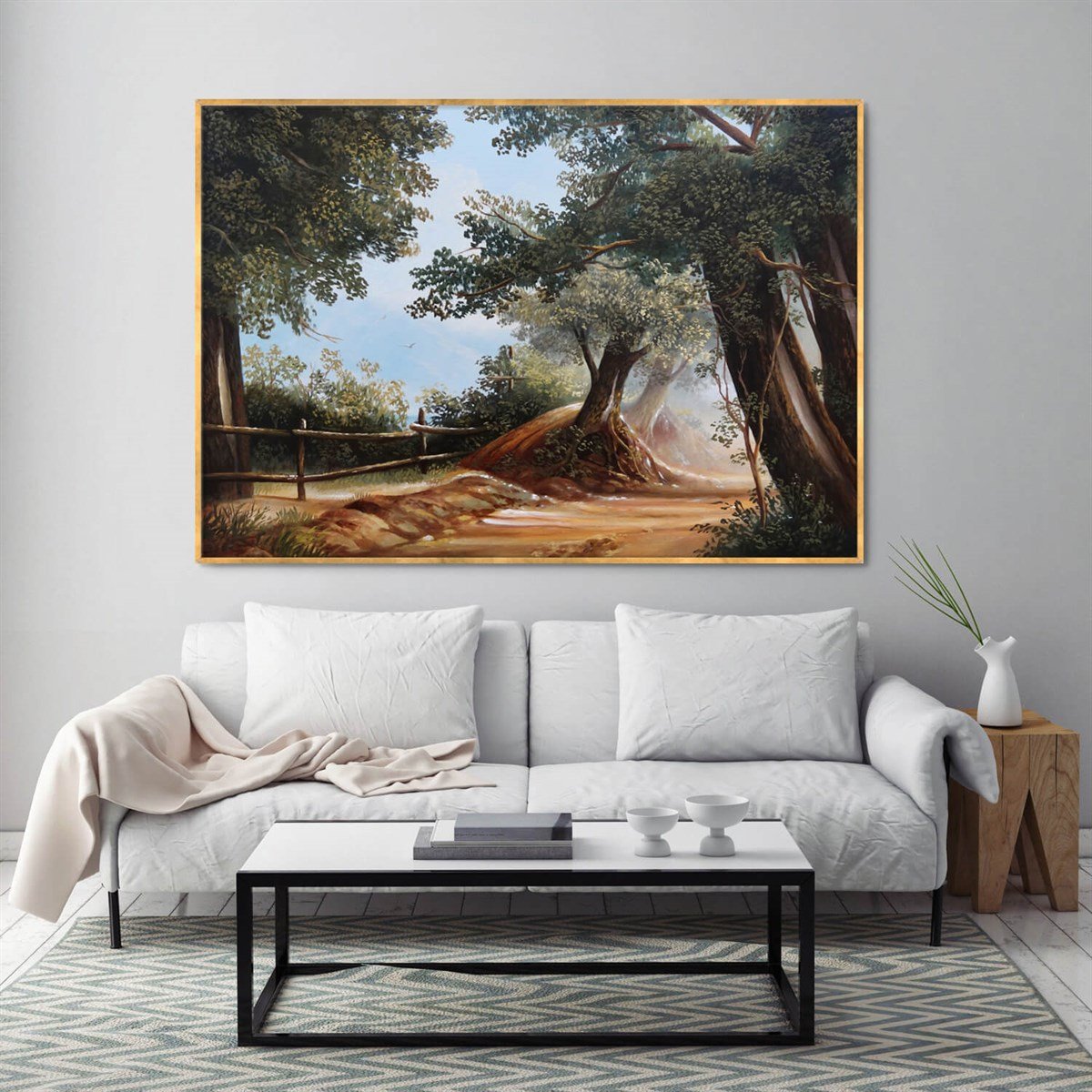 Orman Yolu - Yağlı Boya Dokulu TabloYağlı Boya Dokulu Soyut TablolarTablolife.com