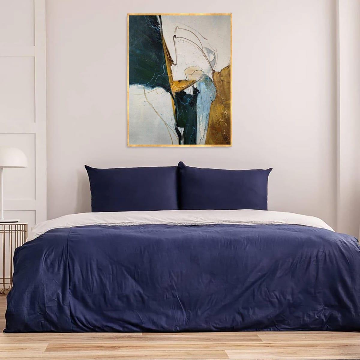 Petrol Green Yağlı Boya Dokulu TabloYağlı Boya Dokulu Soyut TablolarTablolife