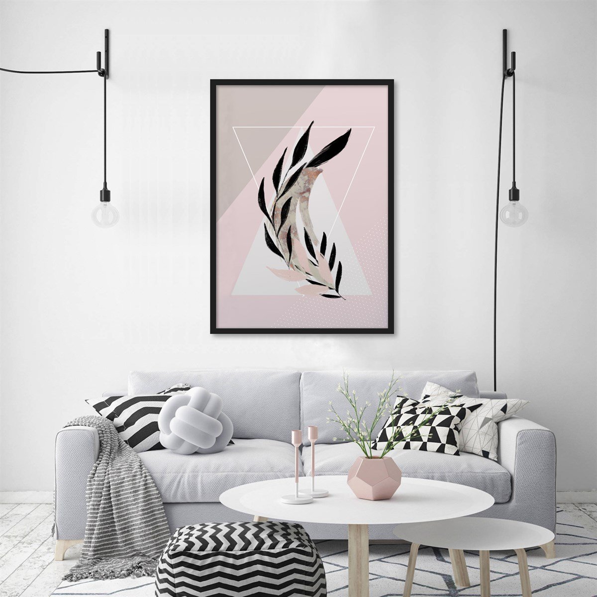 Pink Black Çerçeveli Poster SetiPosterlerTablolife.com