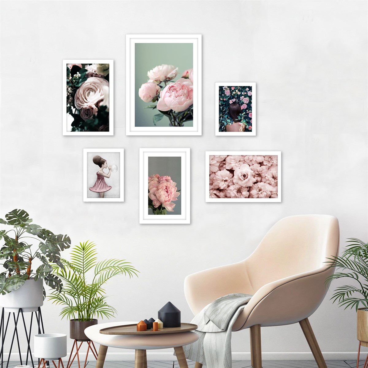 Pink Rose Çerçeveli Poster SetiPosterlerTablolife.com