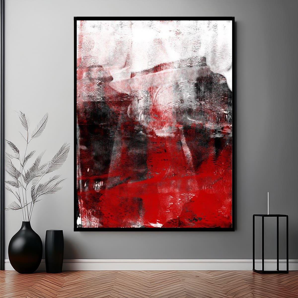 Red Blow Yağlı Boya Dokulu TabloYağlı Boya Dokulu Soyut TablolarTablolife