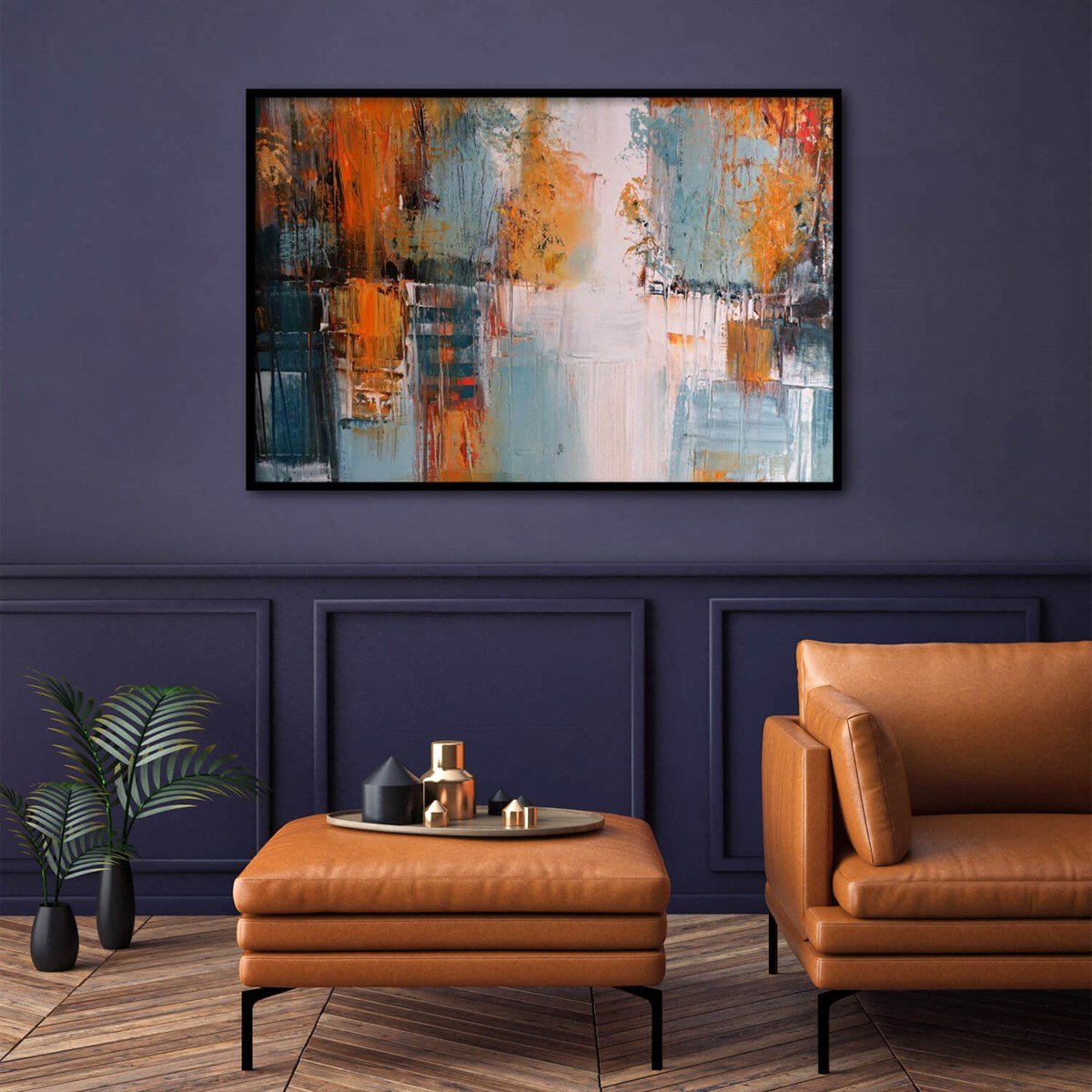 Reflections - Yağlı Boya Dokulu TabloYağlı Boya Dokulu Soyut TablolarTablolife.com