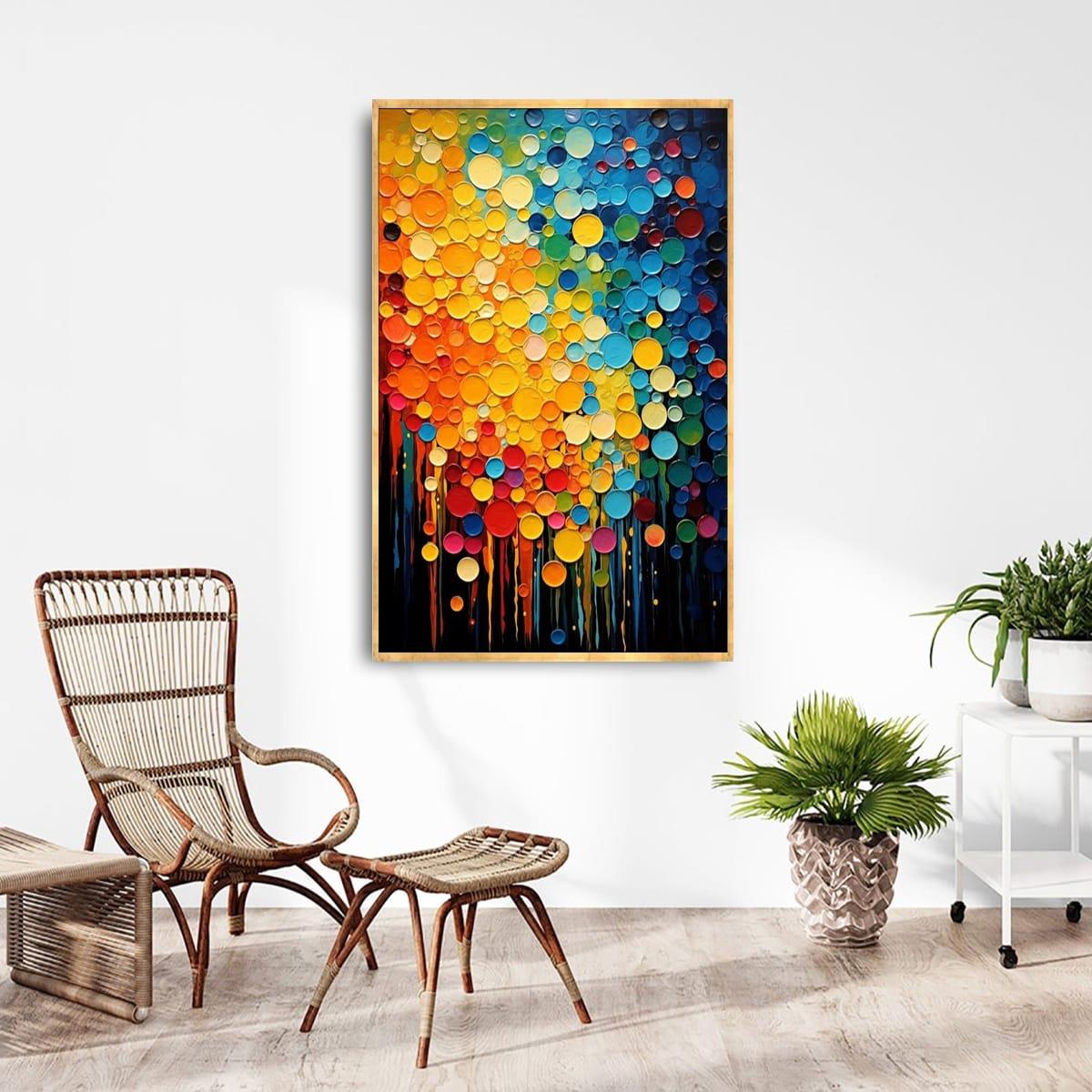 Renk Damlaları 3D Yağlı Boya Tablo3D Yoğun Yağlı Boya TablolarTablolife