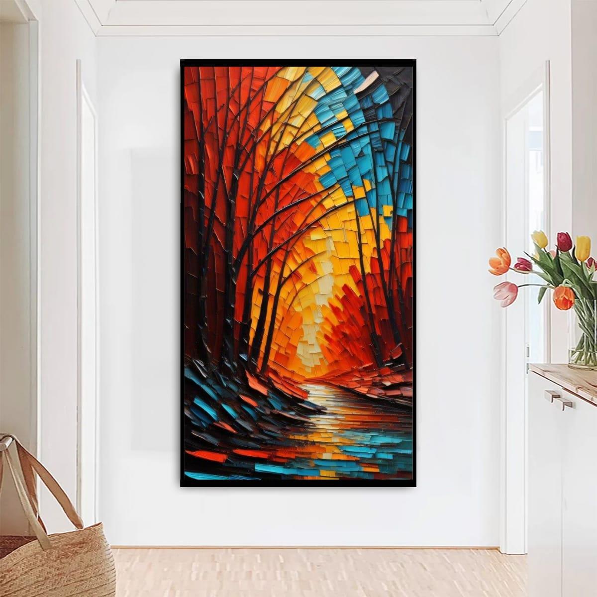 Renklere Giden Yol 3D Yoğun Yağlı Boya Tablo3D Yoğun Yağlı Boya TablolarTablolife