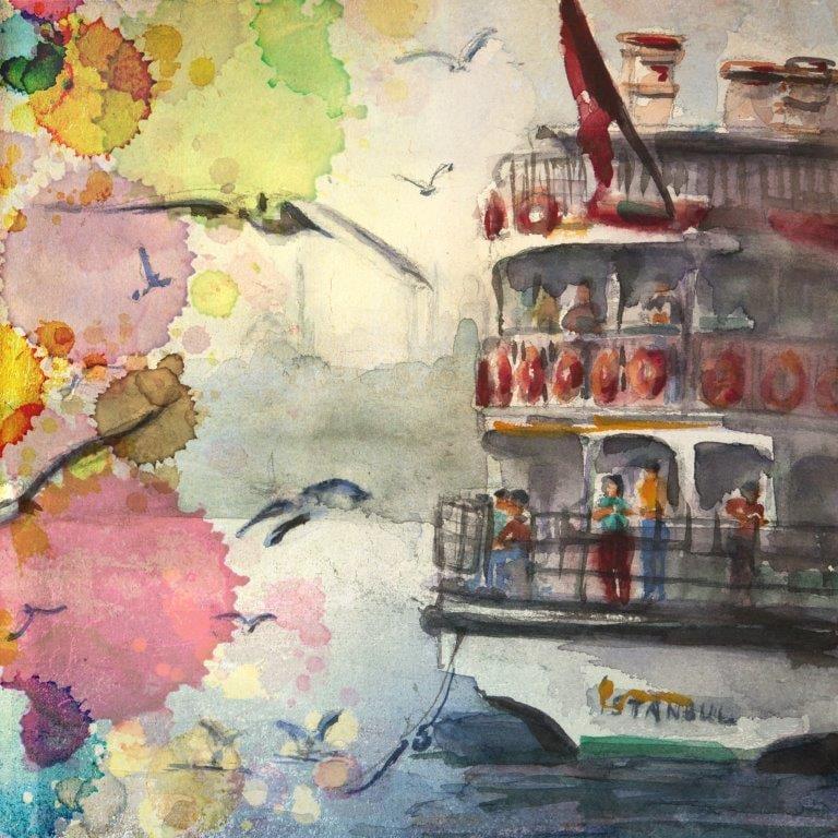 Retro İstanbul Vapuru Kanvas TabloİstanbulTablolife
