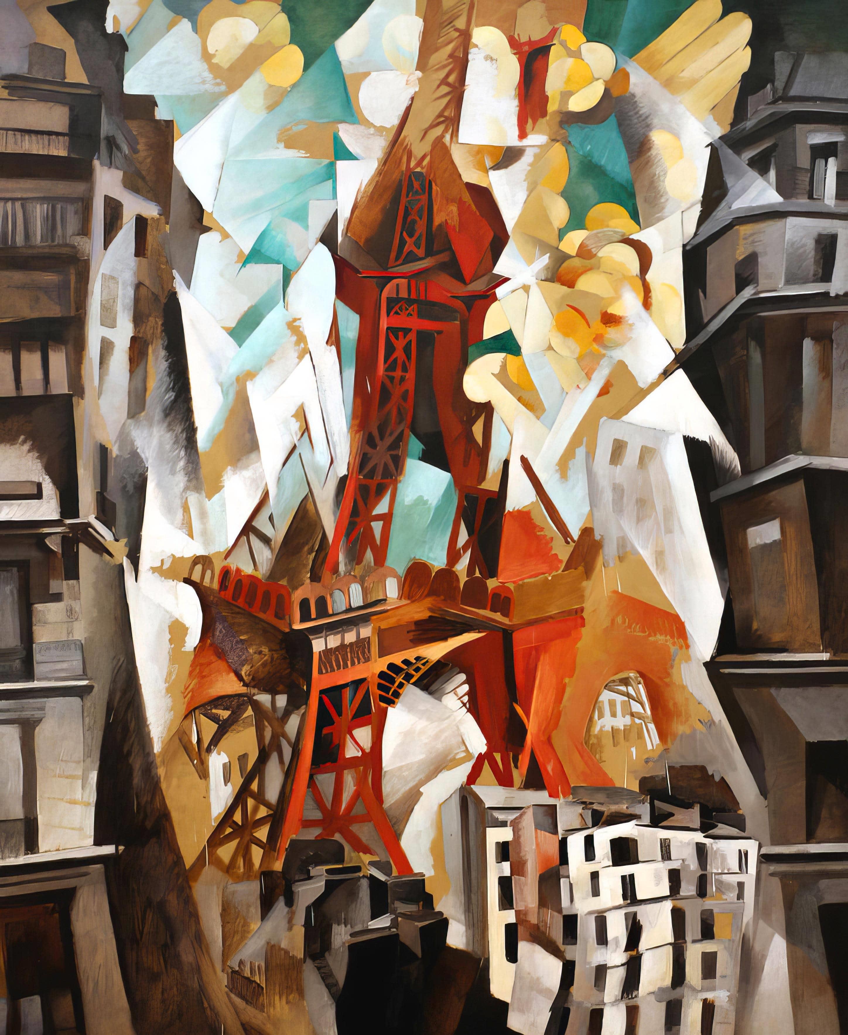 Robert Delaunay Eiffel Tower Kanvas TabloÜnlü Ressamların TablolarıTablolife