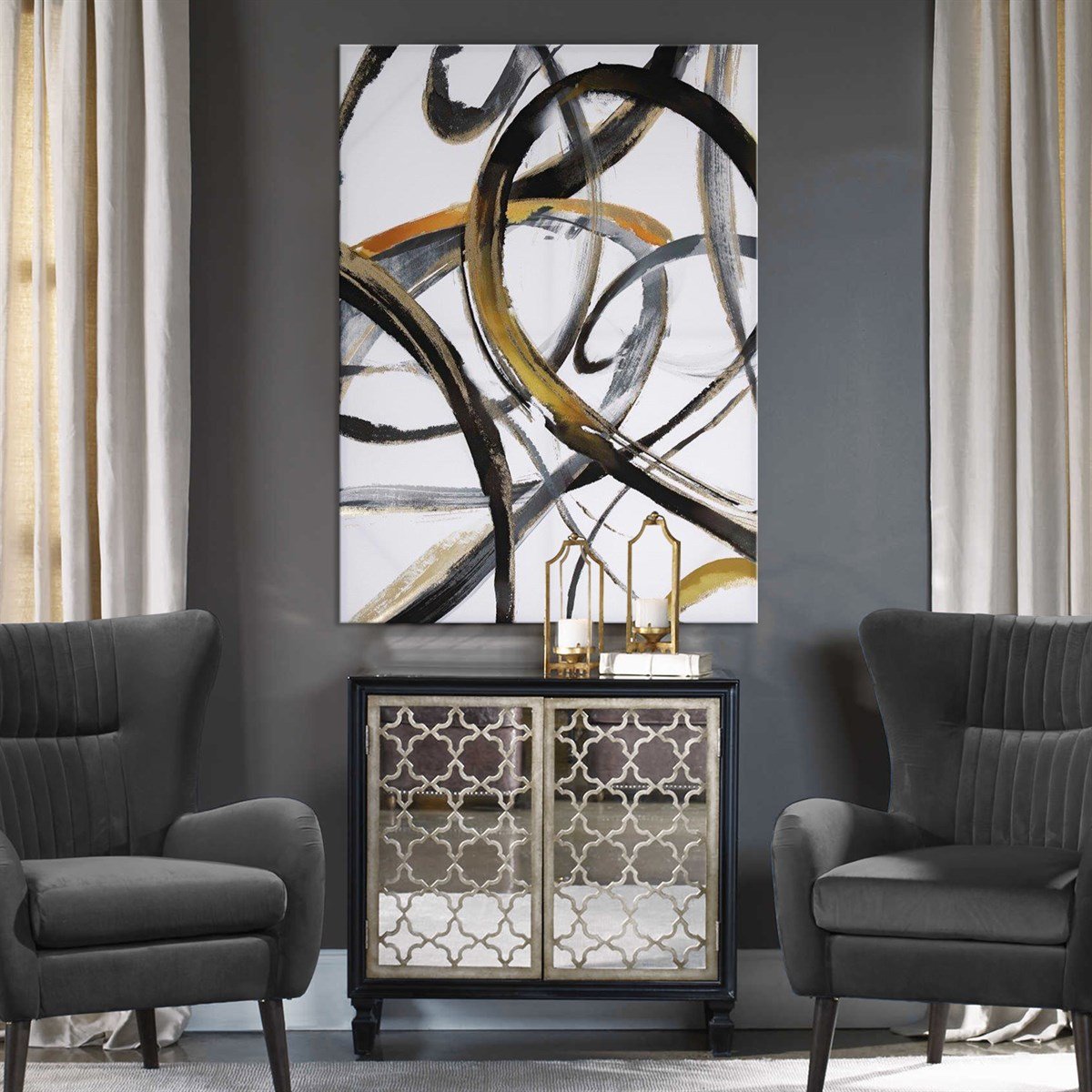 Sanatın Dansı - Yağlı Boya Dokulu Tablo