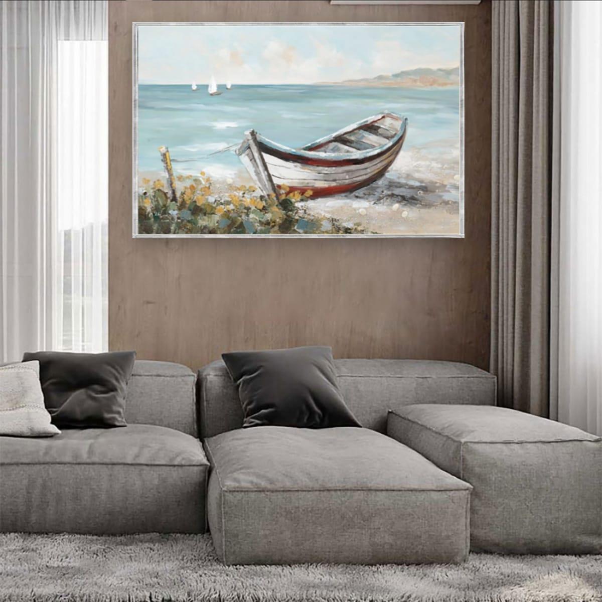 Sandal Yağlı Boya Dokulu TabloYağlı Boya Dokulu Manzara TablolarıTablolife.com