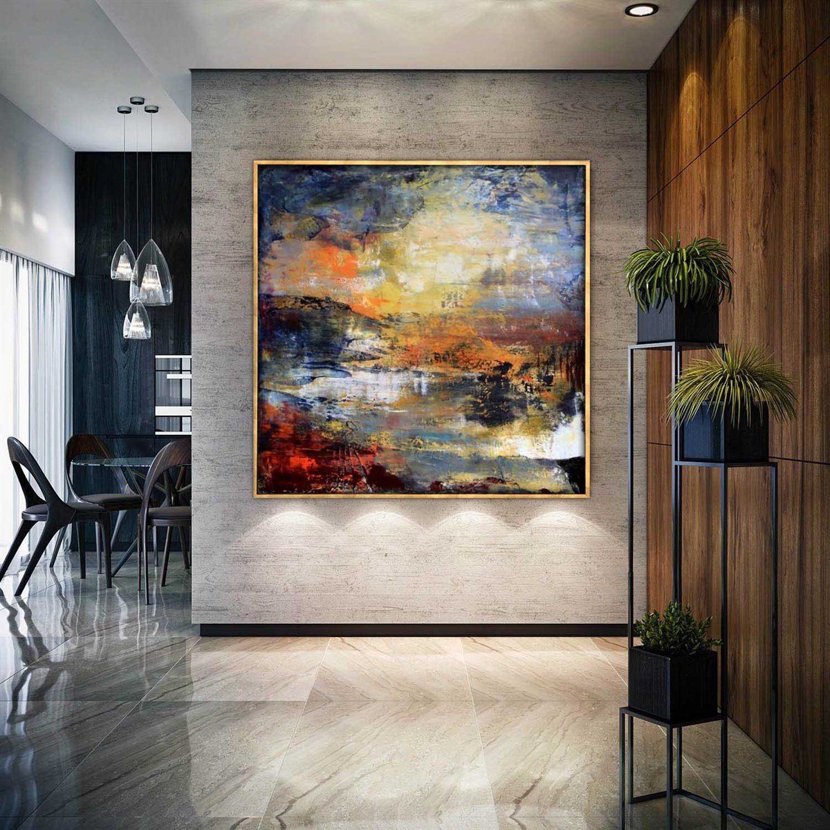 Secret - Yağlı Boya Dokulu TabloYağlı Boya Dokulu Soyut TablolarTablolife.com