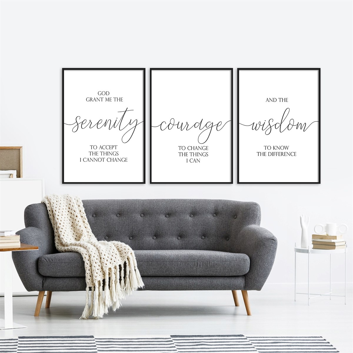 Serenity Courager Wisdom Çerçeveli Poster SetiPosterlerTablolife.com