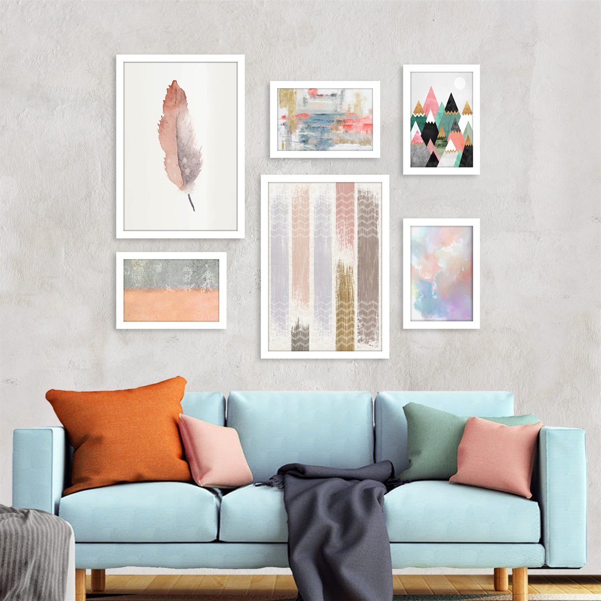 Soft Colors Çerçeveli Poster SetiPosterlerTablolife.com