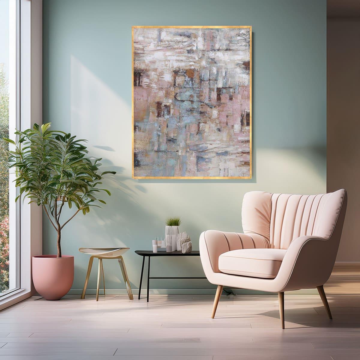 Soft Transitions Yağlı Boya Dokulu TabloYağlı Boya Dokulu Soyut TablolarTablolife