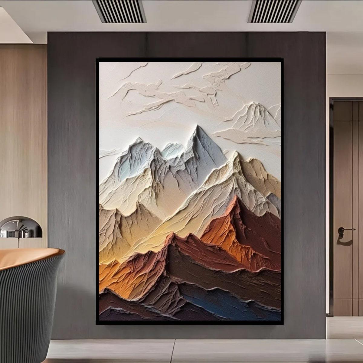 Soyut Dağlar 2 3D Yoğun Yağlı Boya Tablo3D Yoğun Yağlı Boya TablolarTablolife