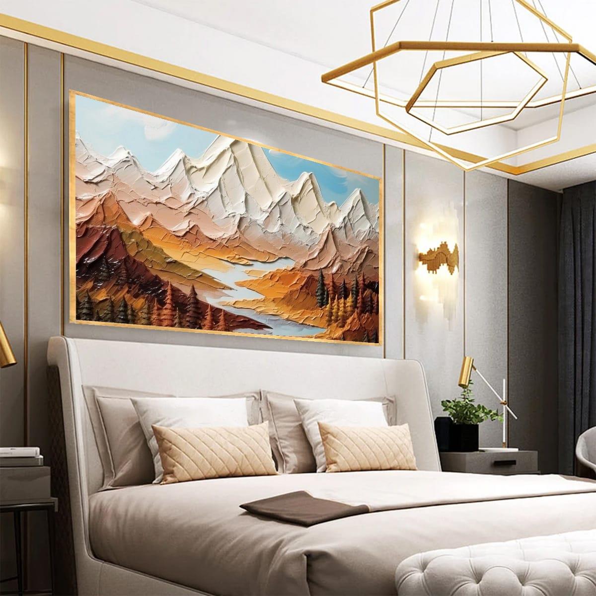 Soyut Dağlar 3D Yağlı Boya Tablo3D Yoğun Yağlı Boya TablolarTablolife