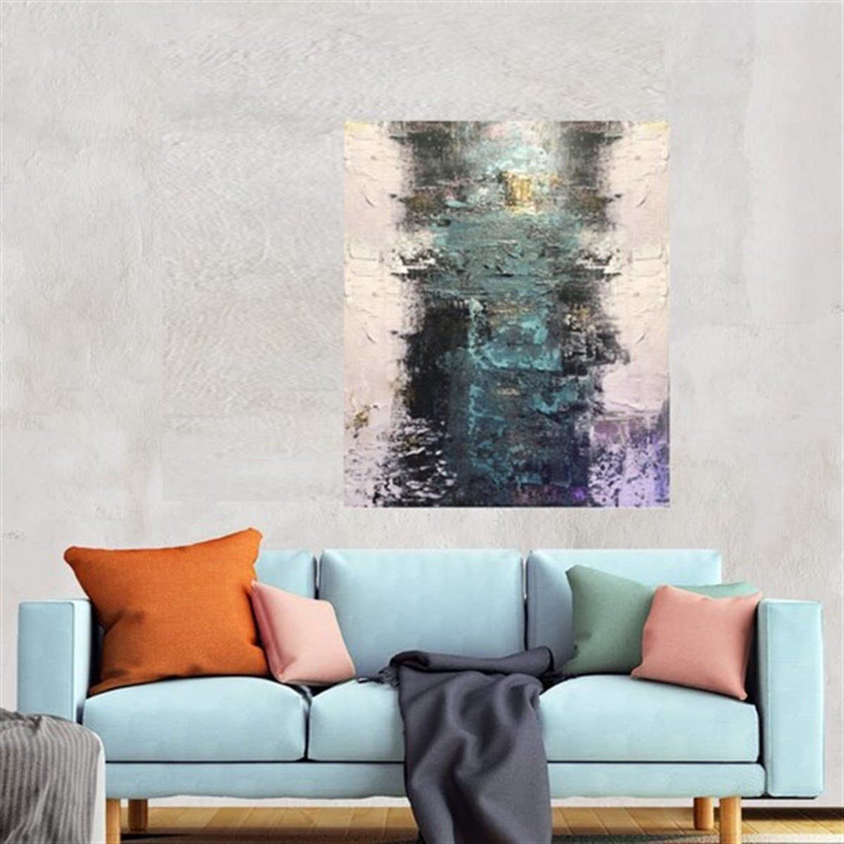 Soyut Deep - Yağlı Boya Dokulu Tablo