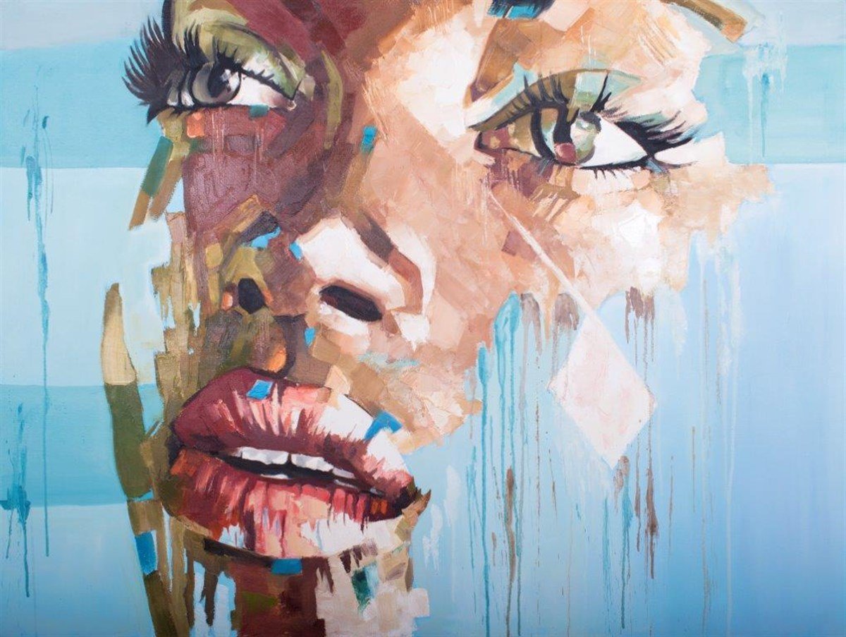 Soyut Esmer Kadın - Kanvas Tablo