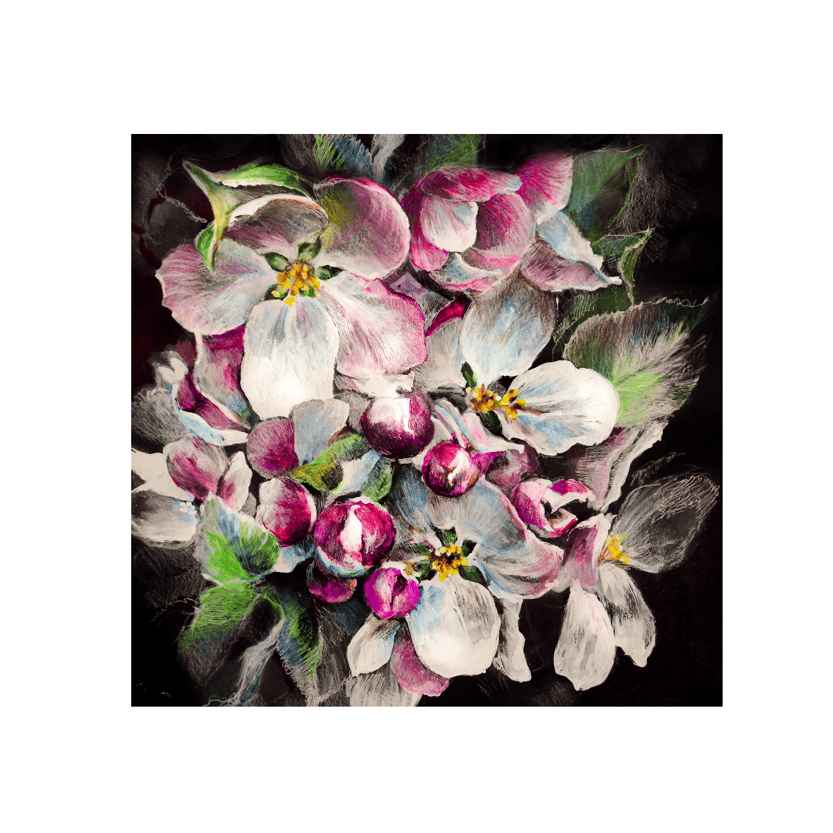 The Birth Of Buds Yağlı Boya Dokulu TabloYağlı Boya Dokulu Çiçek TablolarıTablolife