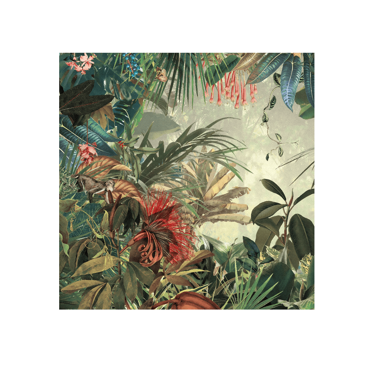 Tropikal Orman Yağlı Boya Dokulu TabloYağlı Boya Dokulu Manzara TablolarıTablolife