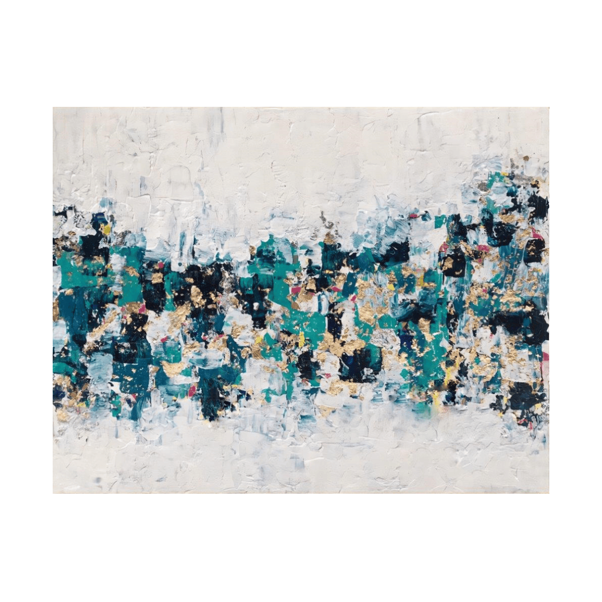 Turquoise Mess Yağlı Boya Dokulu TabloYağlı Boya Dokulu Soyut TablolarTablolife