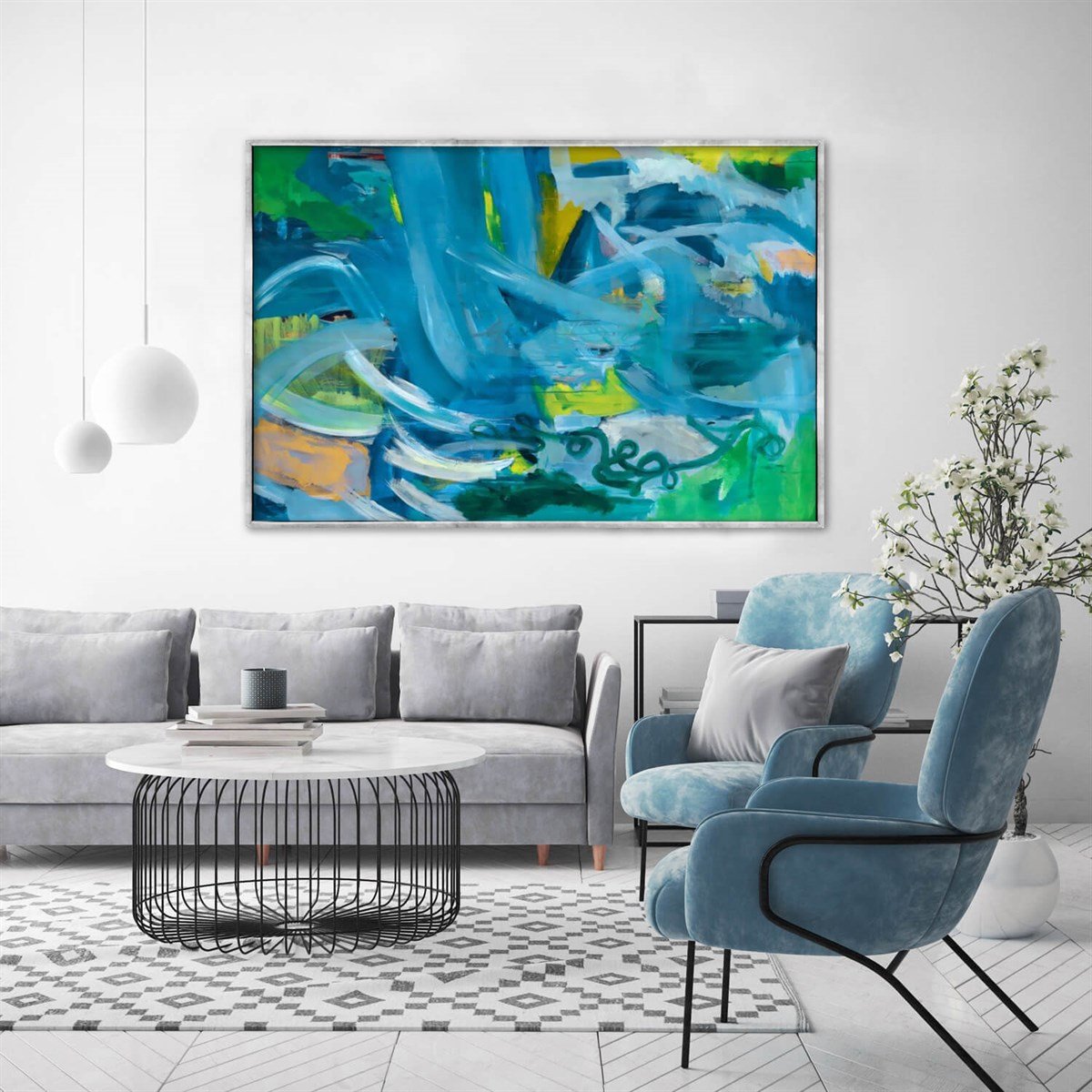 Underwater World - Yağlı Boya Dokulu TabloYağlı Boya Dokulu Soyut TablolarTablolife.com