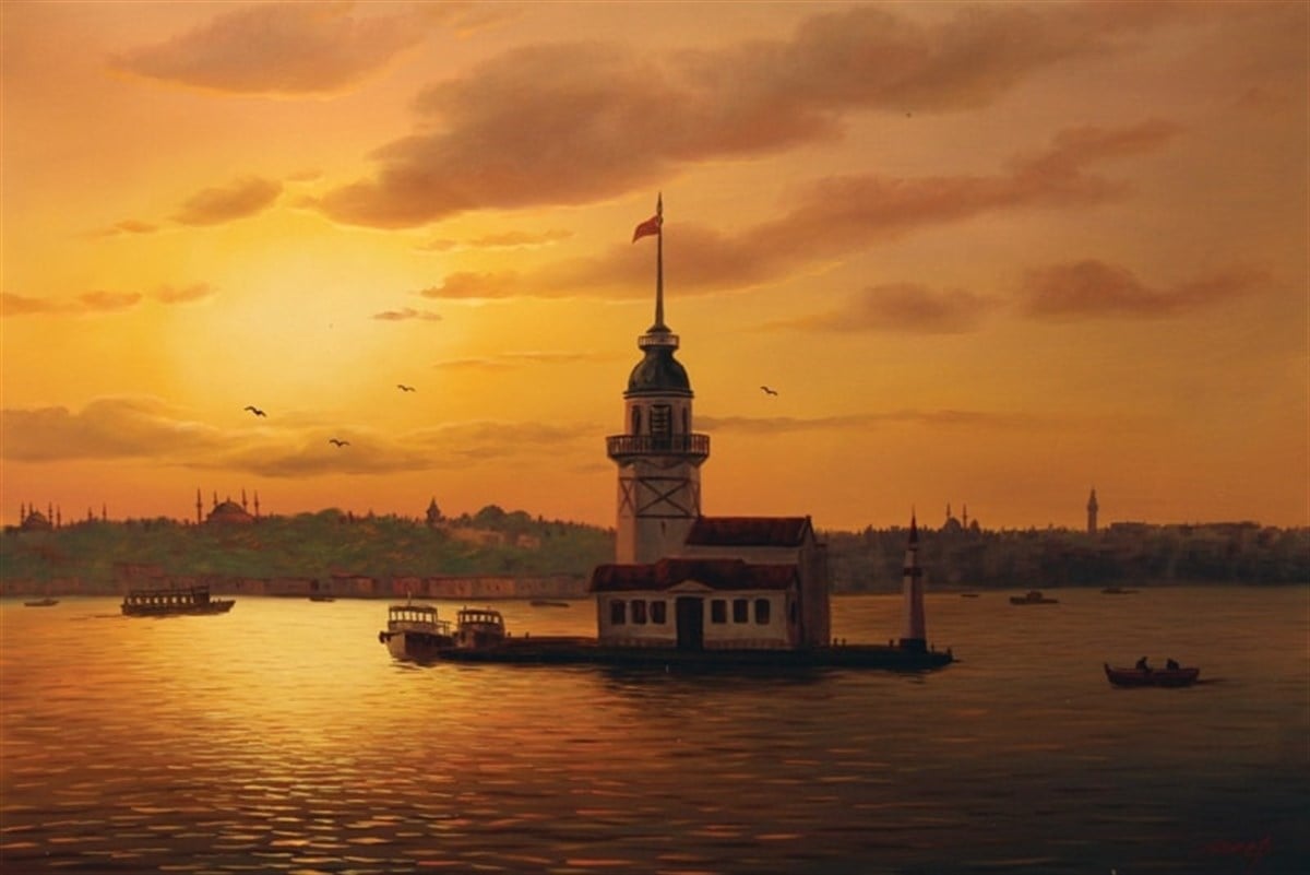 Üsküdar'da Akşamüstü - Kanvas Tablo