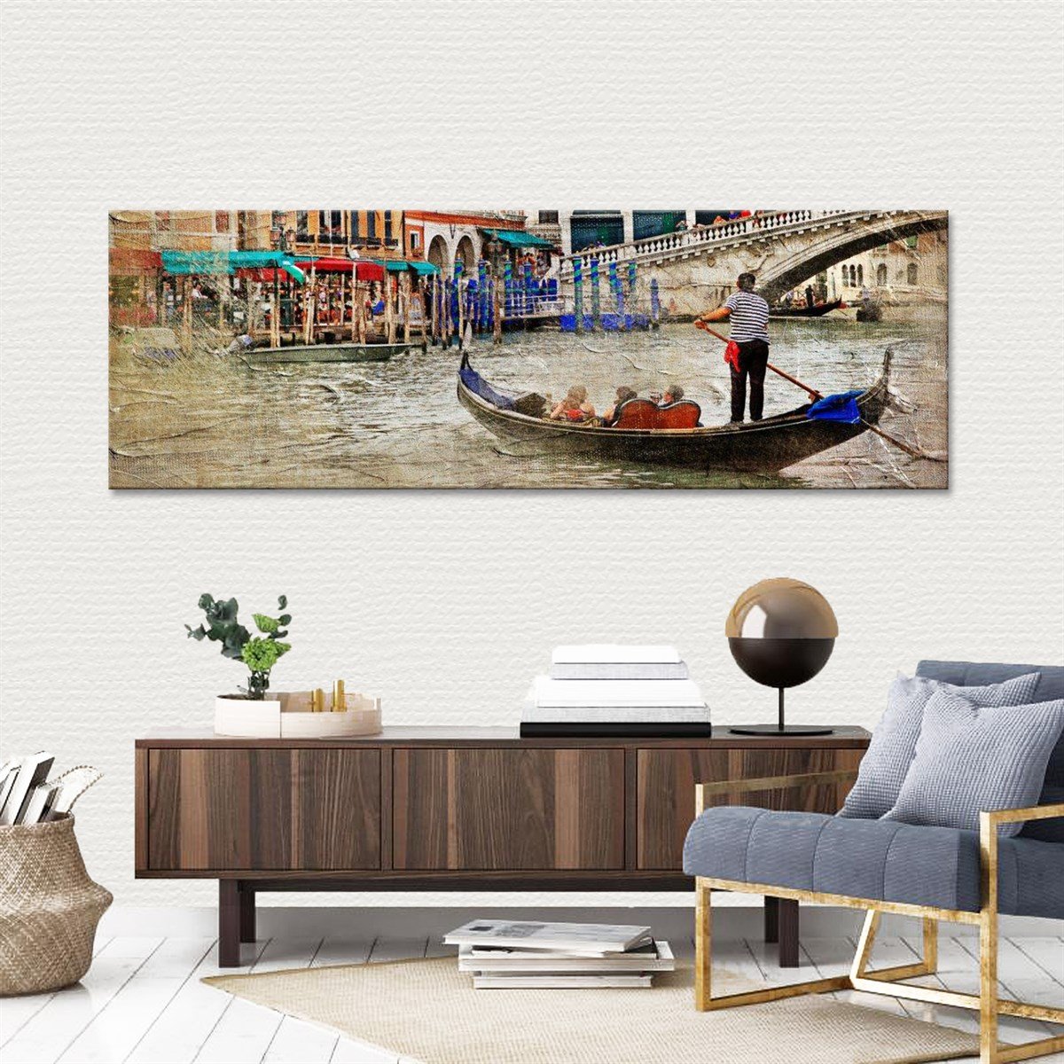 Venedikte Gondolcu Kanvas TabloŞehir TablolarıTablolife.com