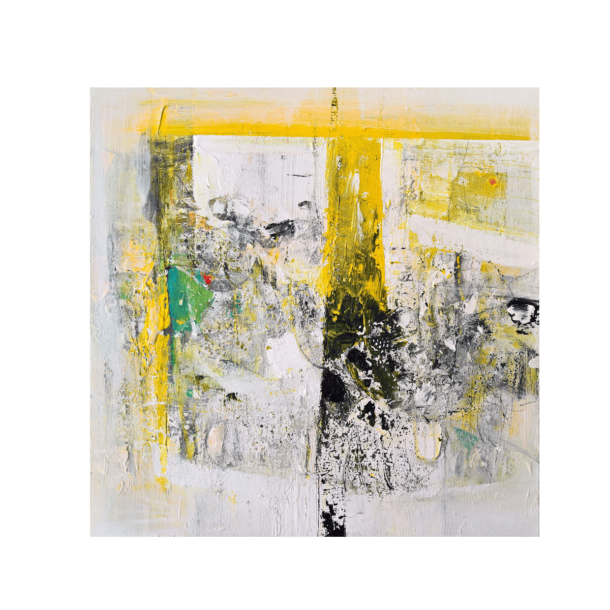 Yellow Border Yağlı Boya Dokulu TabloYağlı Boya Dokulu Soyut TablolarTablolife