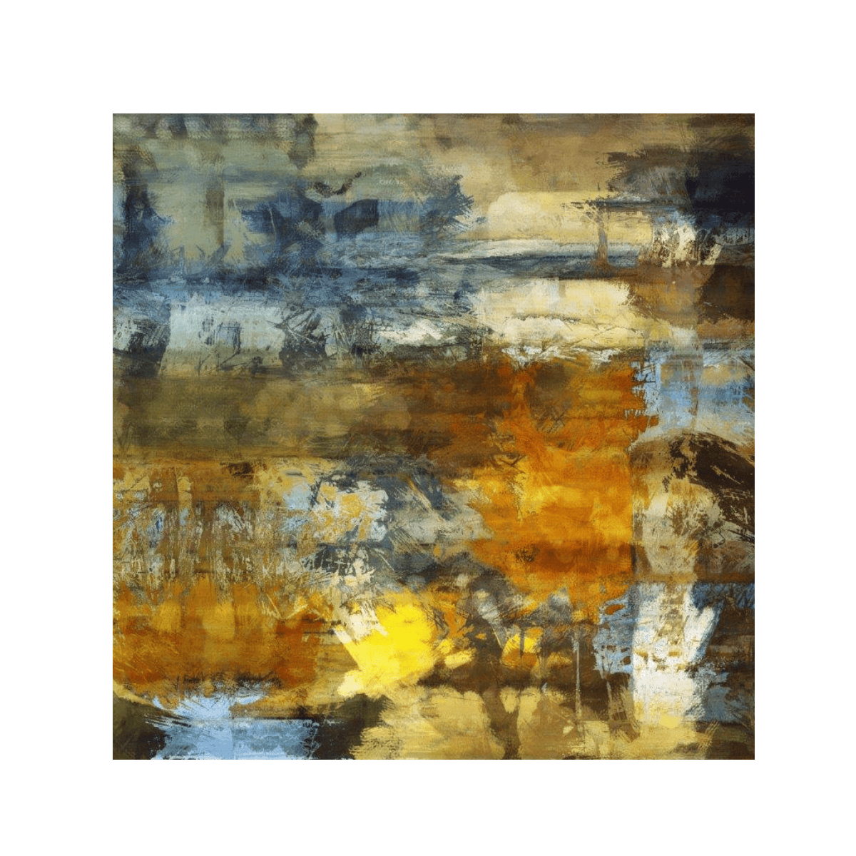 Yellow Pass Yağlı Boya Dokulu TabloYağlı Boya Dokulu Soyut TablolarTablolife