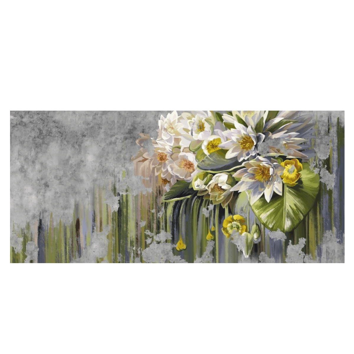 Zambaklar Yağlı Boya Dokulu TabloYağlı Boya Dokulu Soyut TablolarTablolife