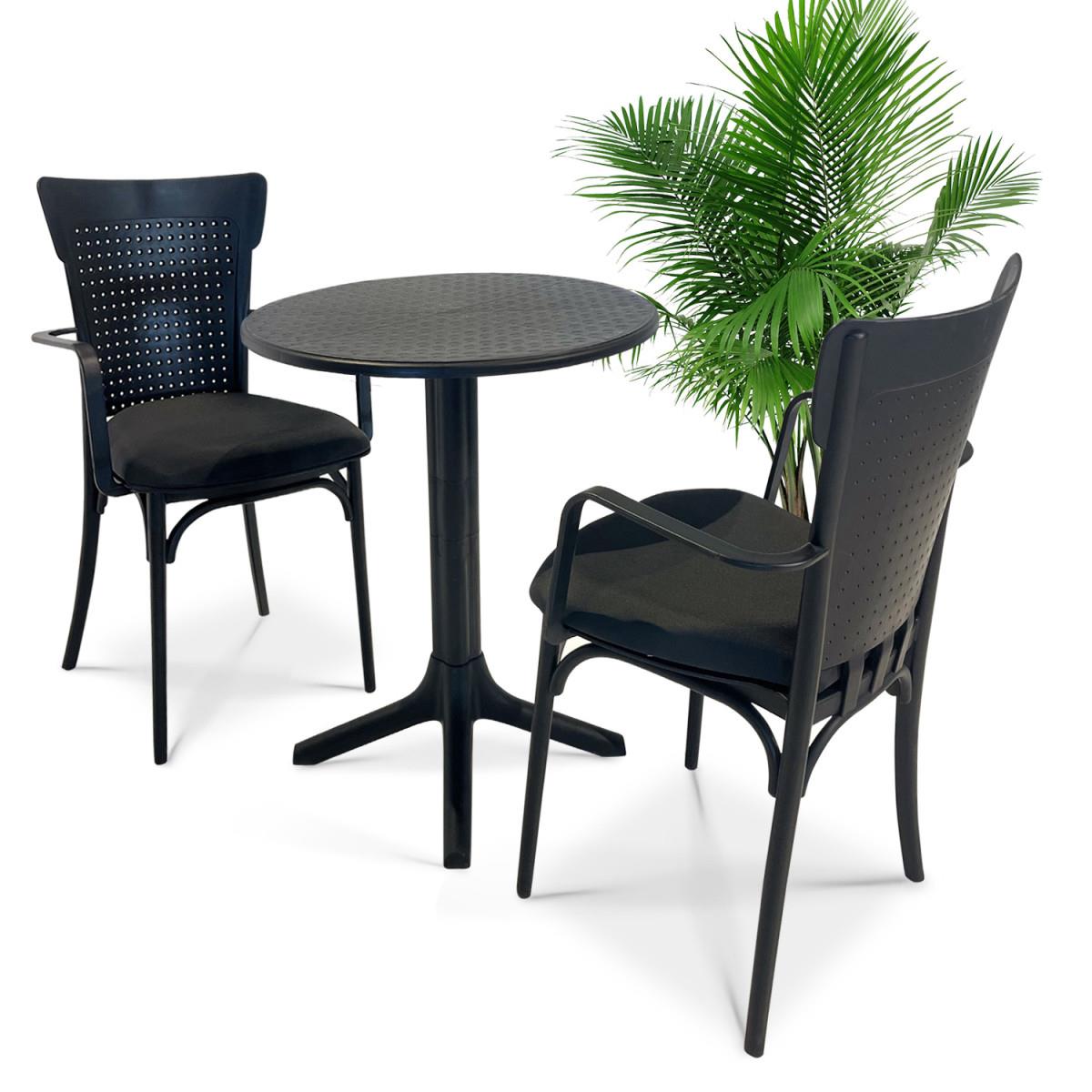 Bh Bella Bistro Yuvarlak Masa 60 Cm Siyah