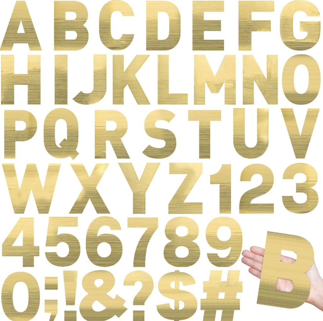 Harf-Rakam Büyük Altın 5Cm