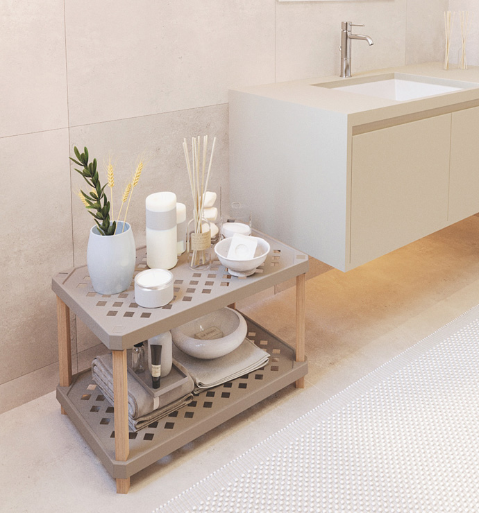 Fixwood Fix-2001-2 Ahşap Plastik 2 Raflı Düzenleyici