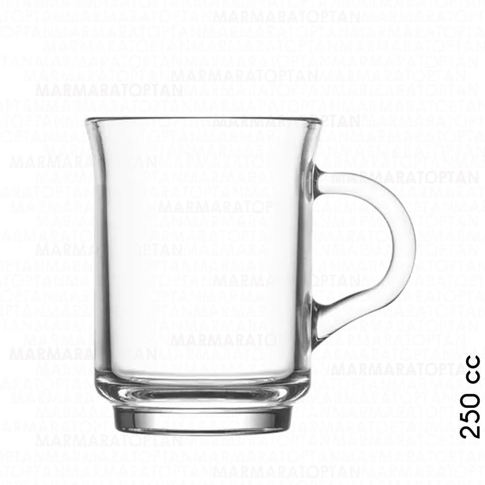 Lav Ada Kulplu Çay Bardağı 3 Lü 250Cc