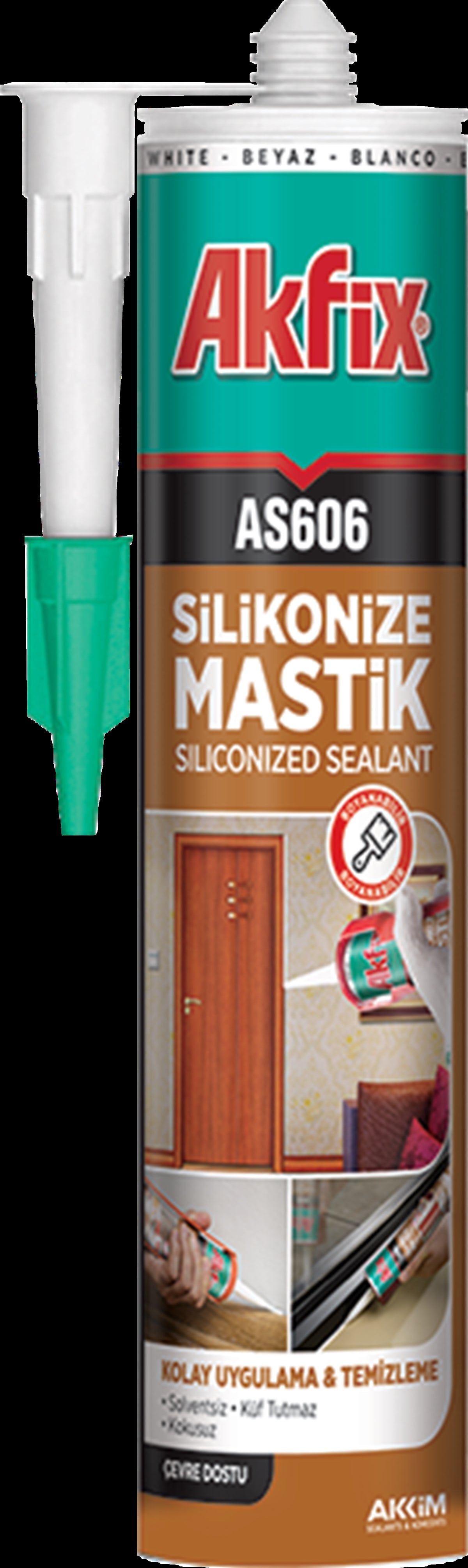 AKFİX AS606 SİLİKONİZE MASTİK SİYAH 500 GR