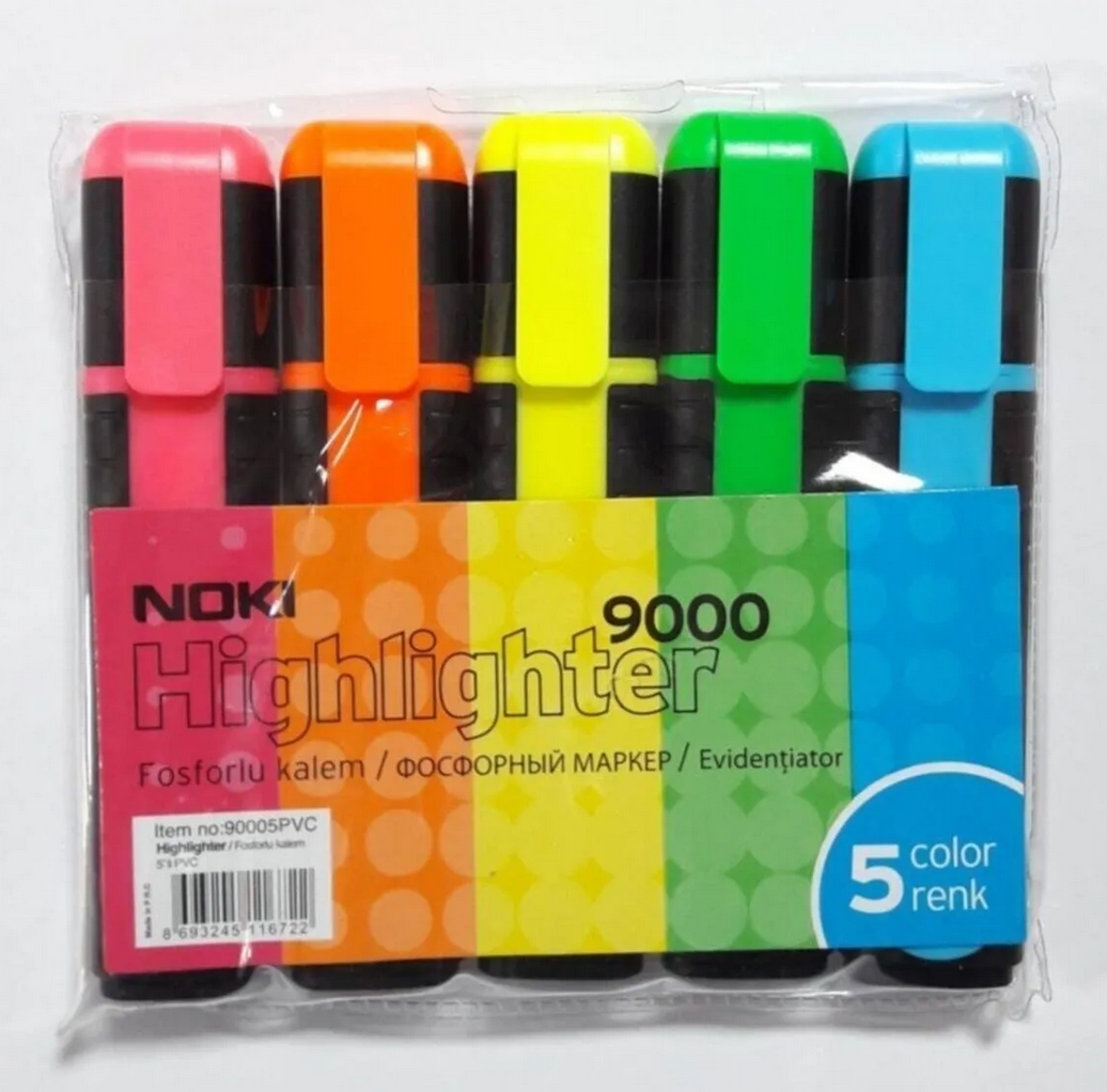 Noki 9000 Seri Fosforlu Kalem Mix