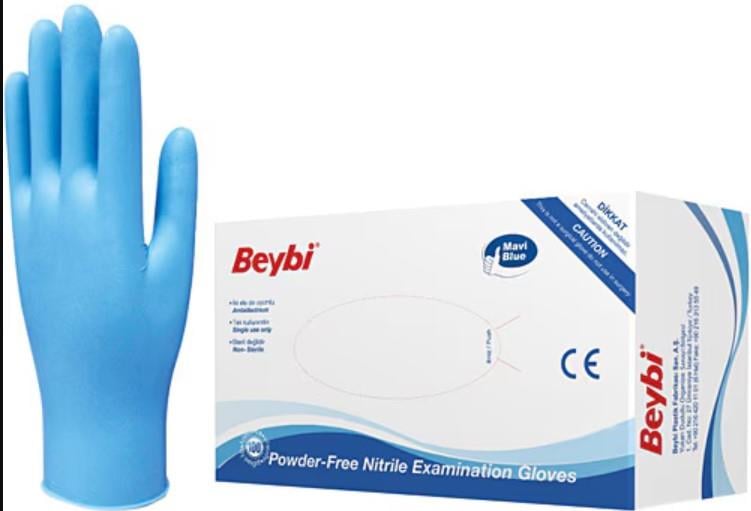 Beybi Nitril Muayne Eldiveni L Mavi